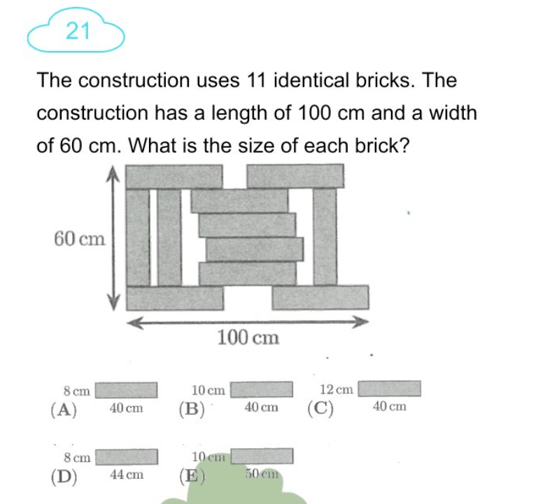 2025 Math Kangaroo Level 3-4 Question 21 -Geometry and Number Operations