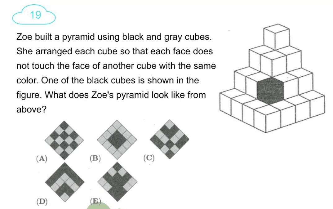 Think Academy - 2025 Math Kangaroo Level 3-4 Question 19 - Spatial Reasoning