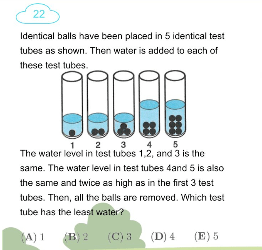 Think Academy - Math Kangaroo Level 3-4 Question 22 - Logic with Proportional Reasoning