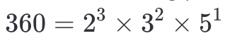 the prime factorization of 360
